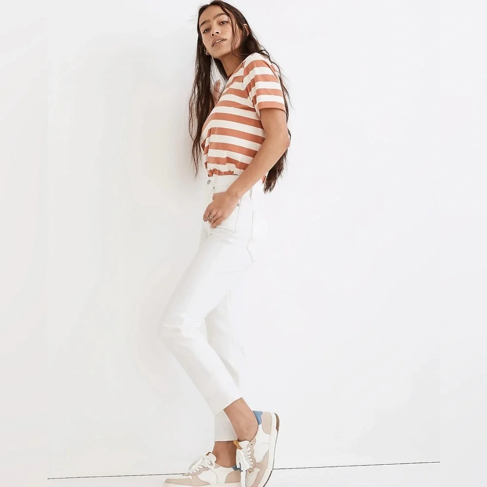 NWT Madewell The Petite Curvy Perfect Vintage Jean in Tile White - Picture 3 of 7